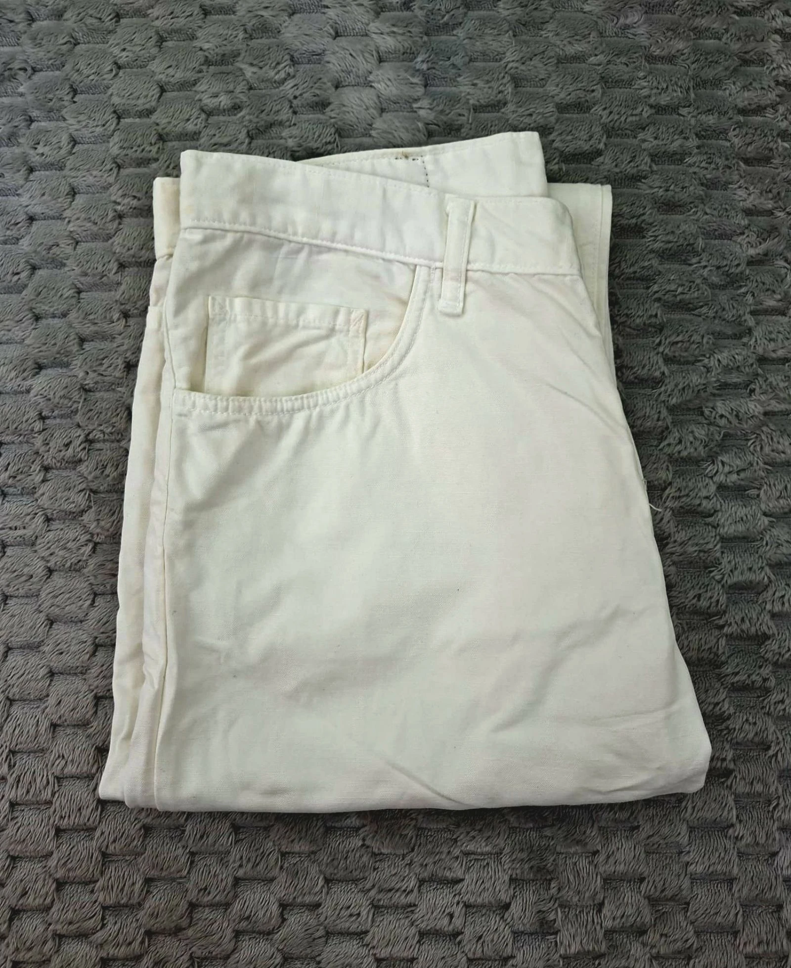 LACOSTE Pantalon vintage en lin et coton blanc des années 80 90 style preppy rétro – photo 10